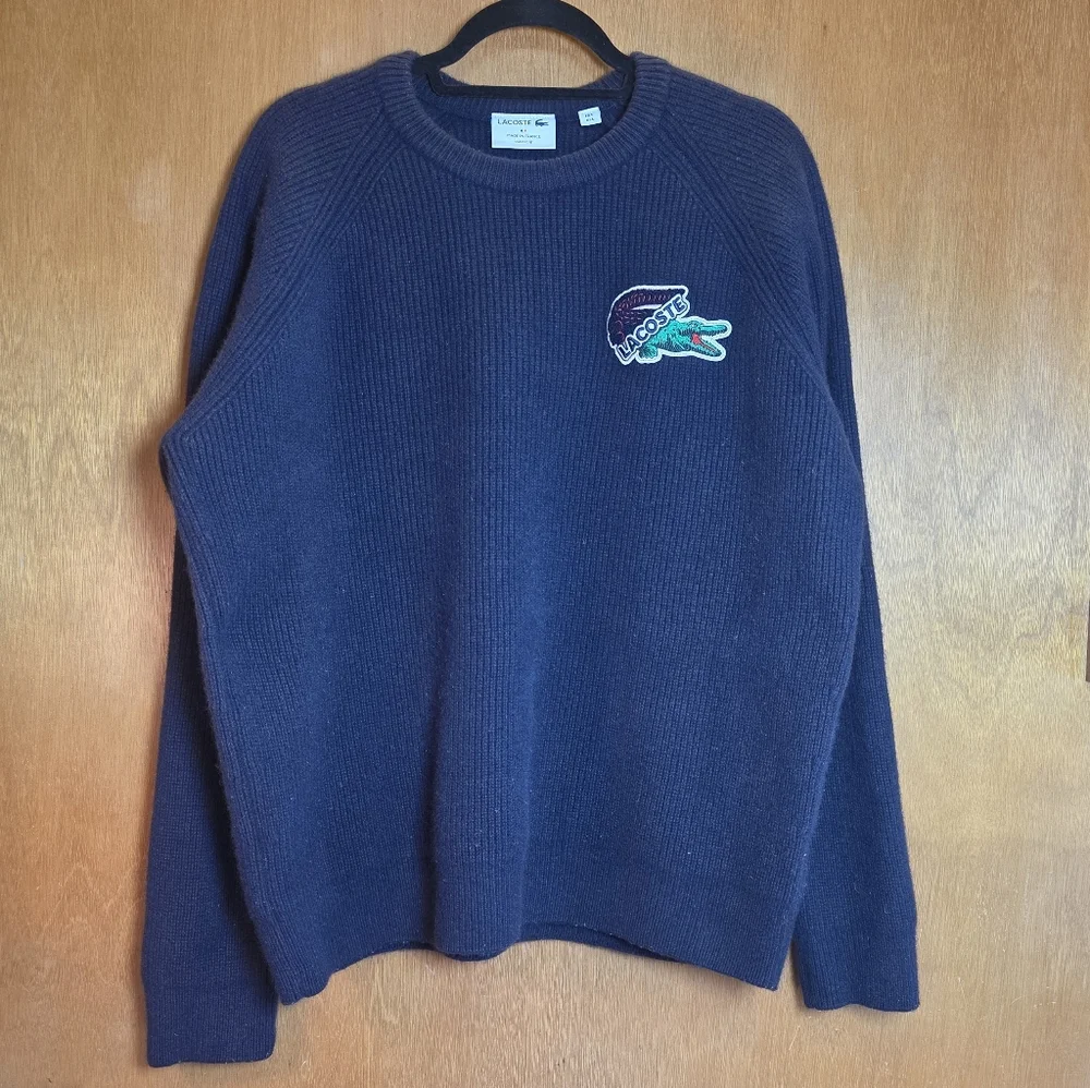 MADE IN FRANCE LACOSTE CROCODILE SWEATER 100% WOOL
